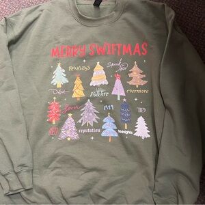 Gildan Green Swiftie Christmas Sweatshirt